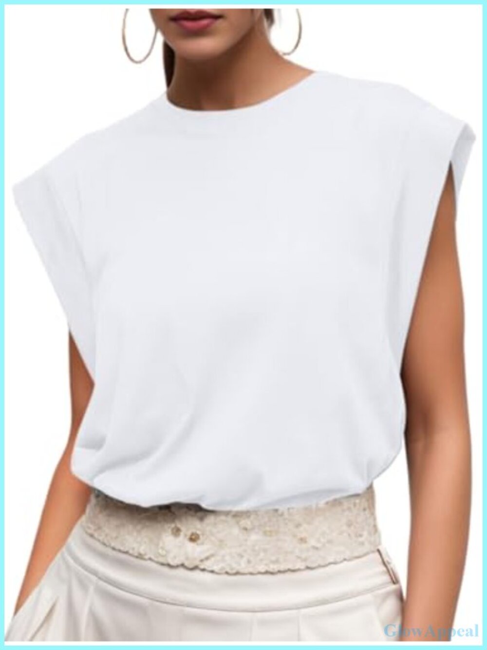 Women's Cap Sleeve Tank Top Summer Casual Loose Crew Neck Basic Tee Shirt